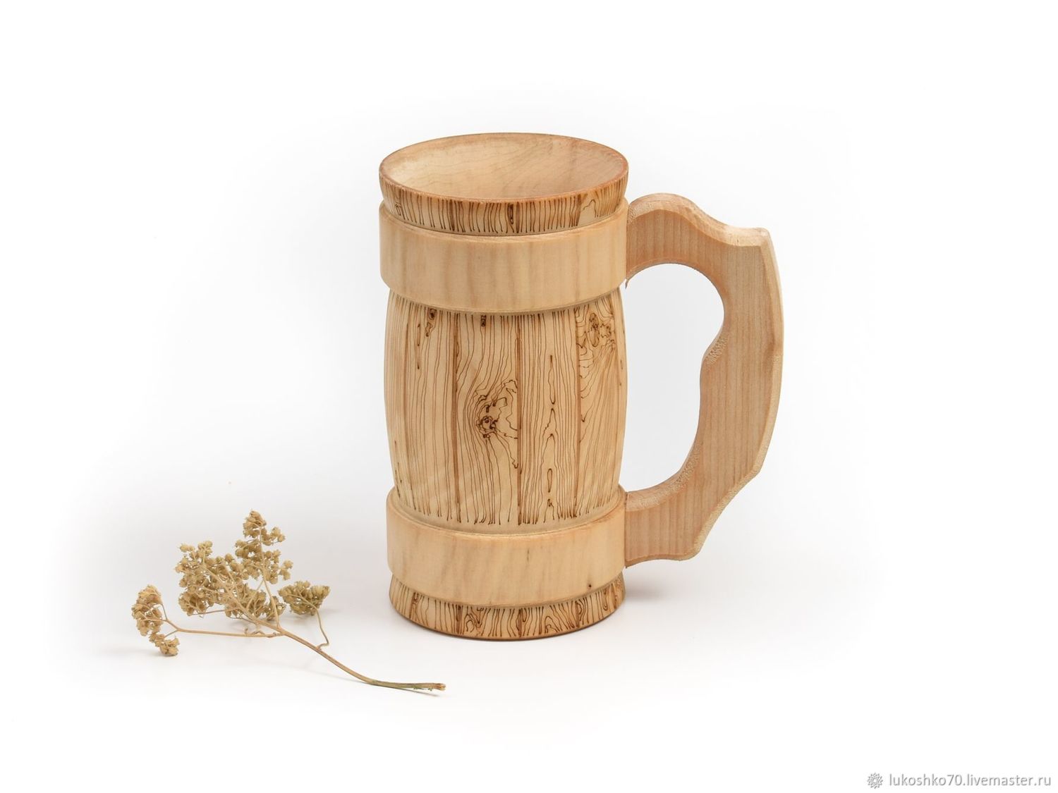Light wooden mug. Wooden beer mug 0.7, Mugs and cups, Tomsk,  Фото №1