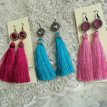 Украшения ручной работы. Ярмарка Мастеров - ручная работа Серьги кисти. Handmade.
