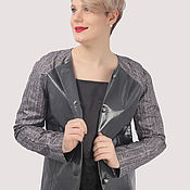 Одежда handmade. Livemaster - original item Windbreaker jacket coat lacquer lacquered short grey. Handmade.