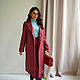 Demi-season wool coat, burgundy double-breasted wool coat. Coats. mozaika-rus. Online shopping on My Livemaster.  Фото №2