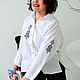 Белая льняная Рубашка с вышивкой "Африканки". Блузки. NATALINI. Интернет-магазин Ярмарка Мастеров.  Фото №2