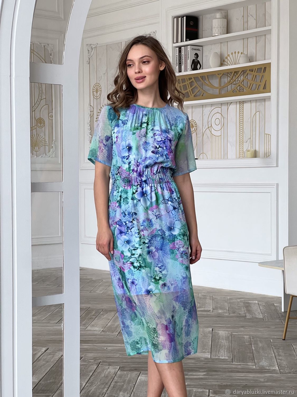 Платье из натурального шелка шифона купить в интернет-магазине Ярмарка ...