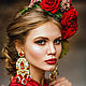 Серьги длинные «Жирандоль-red» в стиле DOLCE & GABBANA золото. Серьги классические. Girandole. Ярмарка Мастеров.  Фото №5