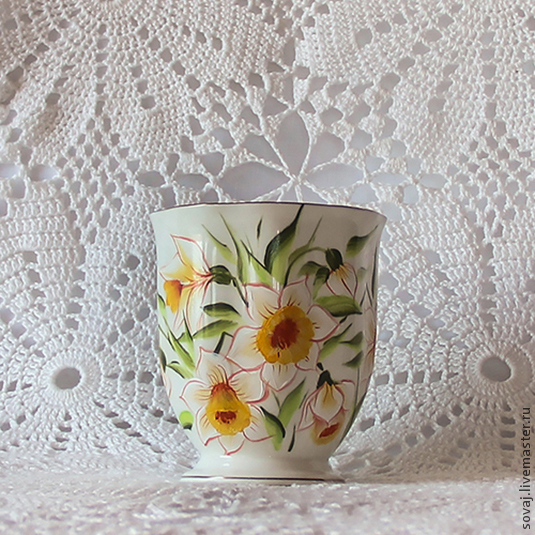 Mug with painted 'Narcissus', Mugs and cups, ,  Фото №1
