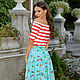 American Cotton Sea Midi Skirt, Blue Summer Skirt. Skirts. mozaika-rus. My Livemaster. Фото №5