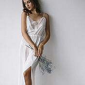 Одежда handmade. Livemaster - original item Vivienne silk chemise natural silk milky white. Handmade.
