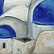 Santorini Oil Painting 30 x 40 cm Greece Landscape Blue. Pictures. Viktorianka. My Livemaster. Фото №6