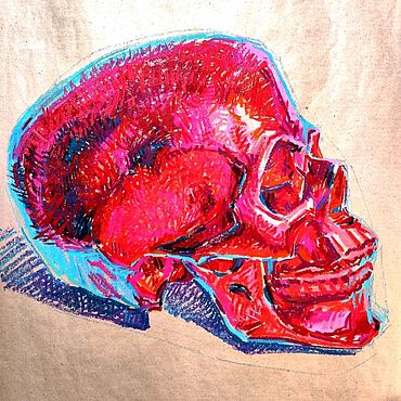 Картины и панно ручной работы. Ярмарка Мастеров - ручная работа Картина "Red scull" ("Красный череп"). Handmade.