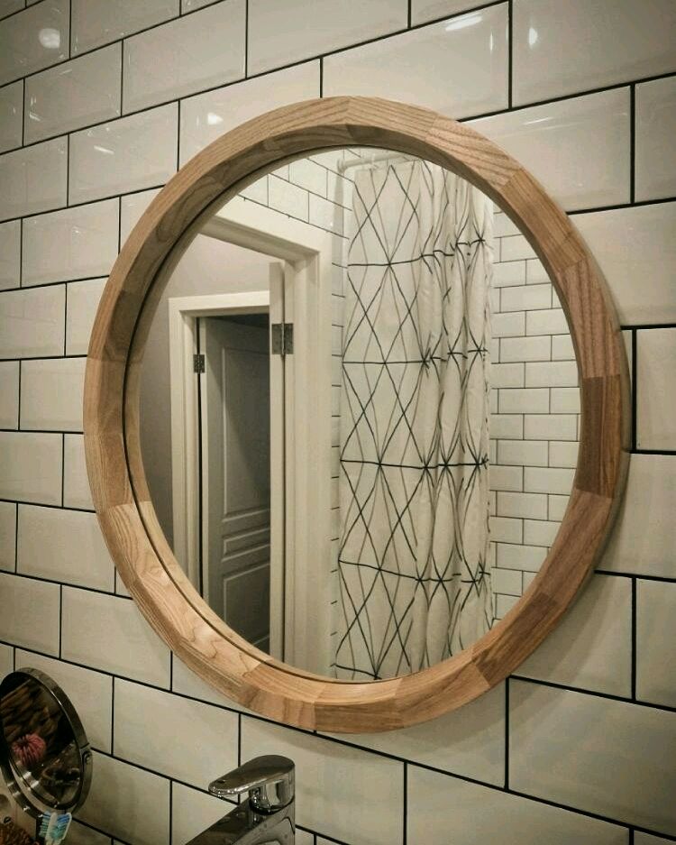 Круглое зеркало 60 см ясень в интернет-магазине на Ярмарке Мастеров ...