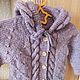 Cardigan: Children's knitted blouse with a hood made of wool lilac. Childrens cardigan. Knit for you (Irina). My Livemaster. Фото №5