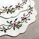 Napkin with embroidery ' Holly», Christmas gifts, Moscow,  Фото №1