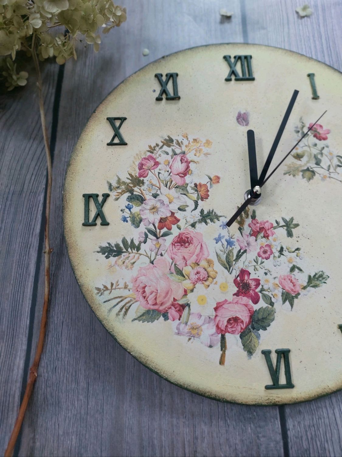 Часы летний букет 30 см в интернет-магазине Ярмарка Мастеров по цене ...