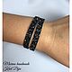 Black shiny bracelet has a magnetic closure, Bead bracelet, Zernograd,  Фото №1