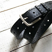 Leather belt with 
