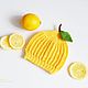 " Лимон " вязаная шапочка для фотосессии, Caps, Tyumen,  Фото №1