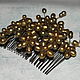 The hair comb with natural pearls
