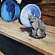 Order 'Village mosaic»: Bath cat. Oil painting. Tatiana Chepkasova. Livemaster. . Pictures Фото №3