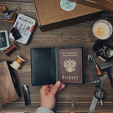 Сумки ручной работы. Ярмарка Мастеров - ручная работа Обложка на паспорт из натуральной кожи. Handmade.
