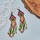 Order Earrings-brushes: in folk style 00021. Elena Borkova (divelen). Livemaster. . Tassel earrings Фото №3