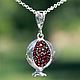 Order Garnet pendant made of 925 sterling silver with zircons SS0045. Sunny Silver. Livemaster. . Pendants Фото №3