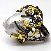 Украшения handmade. Livemaster - original item Ring with large baroque pearls. Handmade.