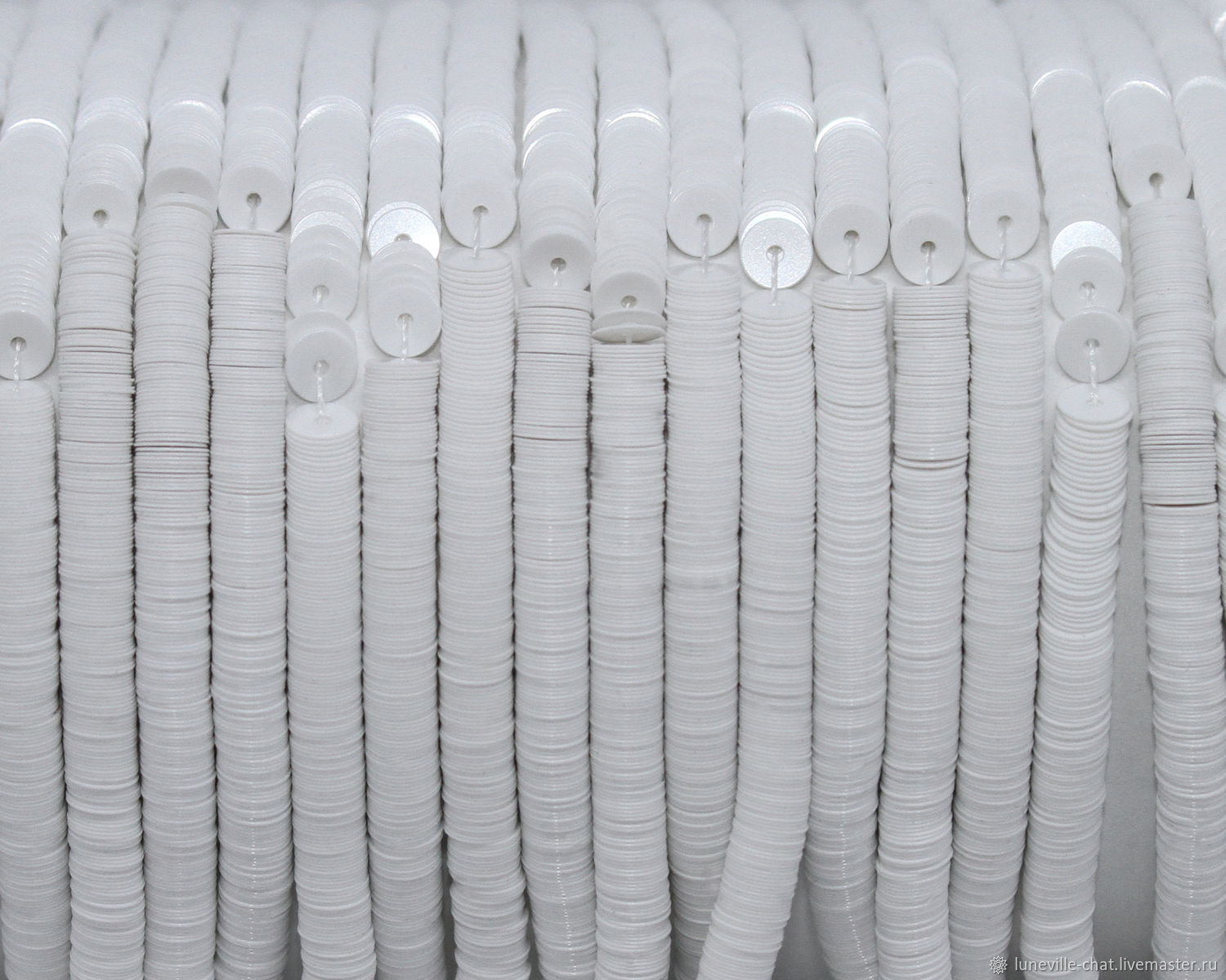 French sequins 4mm porcelain White Chalck, Sequins, St. Petersburg,  Фото №1