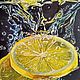 Oil painting lemon Slices on a black background hyperrealism on canvas. Pictures. Yulia Berseneva ColoredCatsArt. Online shopping on My Livemaster.  Фото №2