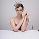 Cocktail pill hat-a drop from a straw of blue, Hats1, Moscow,  Фото №1