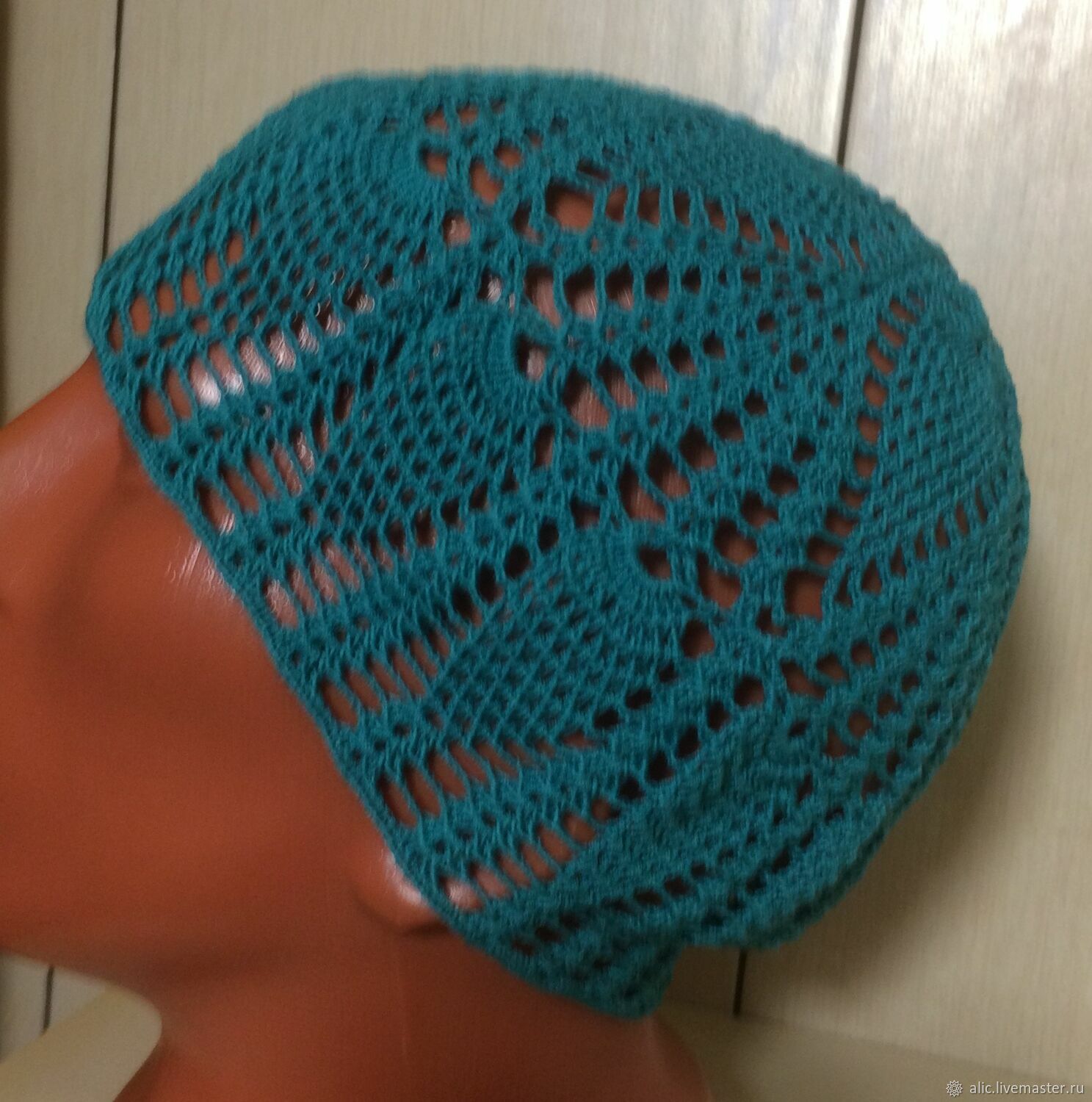 Берет бирюзовый хлопковый купить в интернет-магазине Ярмарка Мастеров ...