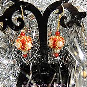 Украшения handmade. Livemaster - original item Earrings White and Red pearl No. №1. Beads, pearls. Handmade.