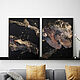 Набор из двух картин черное с золотом. Диптих из 2 картин, Картины, Саратов,  Фото №1
