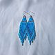 Blue earrings with beaded fringe. Tassel earrings. Beaded jewelry by Marina Ikkes. Online shopping on My Livemaster.  Фото №2