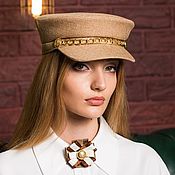 Шляпа из льна БОРДО с бантом и широкими полями. Панама женская летняя
