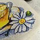 Картина вышивка крестом Ромашковый чай. Картины. Embroidery by Alena. Ярмарка Мастеров.  Фото №6