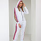 Women's sports summer suit made of a footer with zippers and stripes. Tracksuits. Lara (EnigmaStyle). My Livemaster. Фото №6