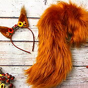 Аксессуары handmade. Livemaster - original item Squirrel ears and tail. Handmade.