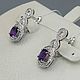 Silver earrings with amethysts and cubic zirconia. Earrings. yakitoriya. Online shopping on My Livemaster.  Фото №2
