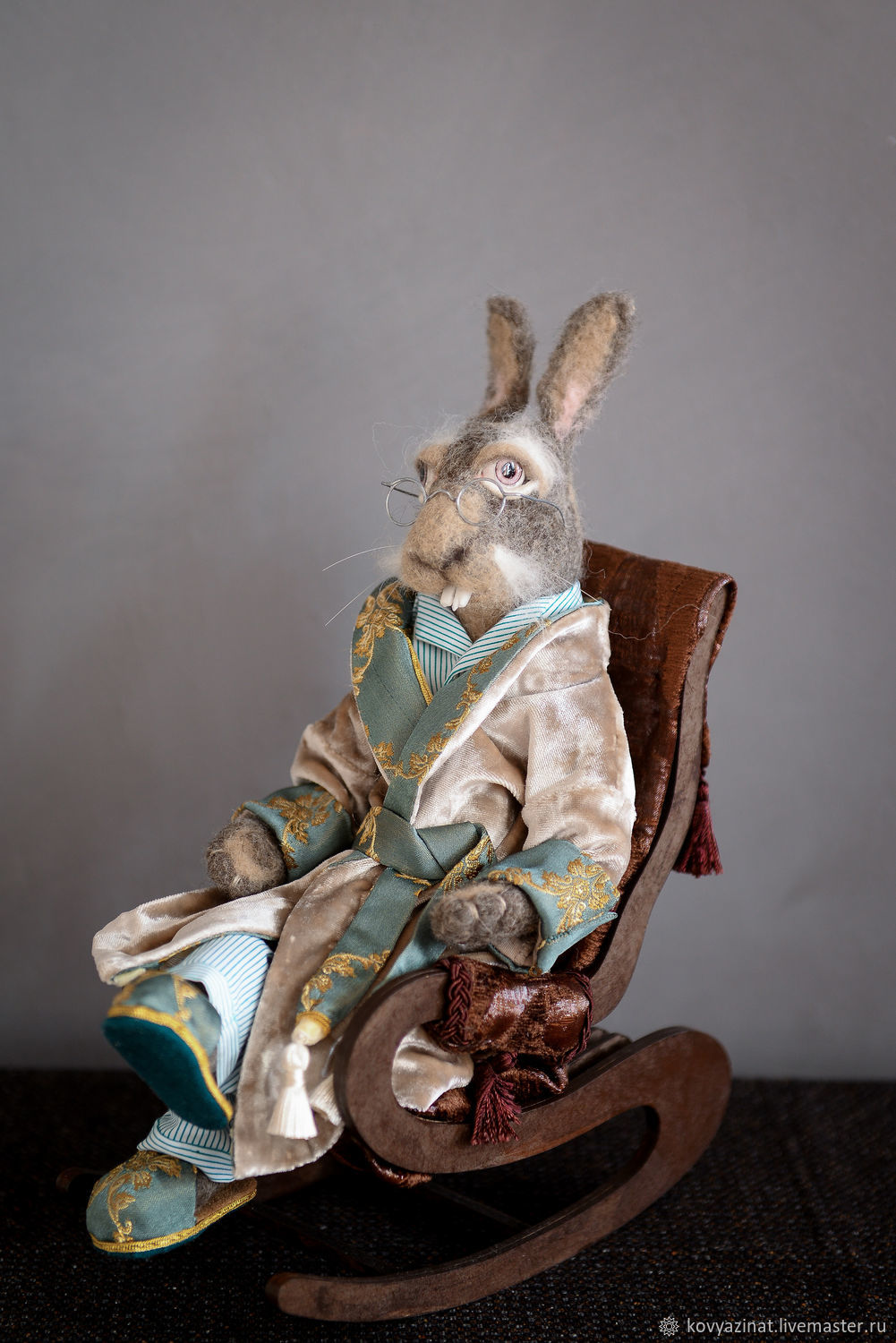  Кролик в кресле-качалке, Войлочная игрушка, Лесной,  Фото №1