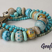 Украшения handmade. Livemaster - original item Bracelet with turquoise and coral. Handmade.