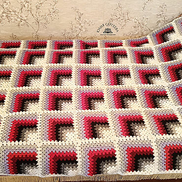 Текстиль ручной работы. Ярмарка Мастеров - ручная работа Вязанный плед. Handmade.