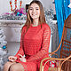 Elegant evening dress of coral lace fishnet. Dresses. Elvira24. Online shopping on My Livemaster.  Фото №2