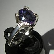 Украшения handmade. Livemaster - original item 1.84 K Natural Color Changing Sapphire&925 Sterling Silver Ring. Handmade.