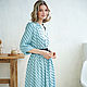 Midi dress loose from viscose silk Menthol, summer blue. Dresses. mozaika-rus. My Livemaster. Фото №4