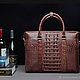 Bag-briefcase made of embossed crocodile skin, in brown. Brief case. SHOES&BAGS. My Livemaster. Фото №6