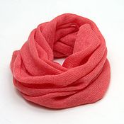 Аксессуары handmade. Livemaster - original item Snudy: Snood knitted from kid mohair in two turns bright coral. Handmade.