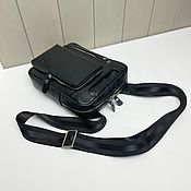 Сумки и аксессуары handmade. Livemaster - original item Men`s tablet bag made of genuine leather in black. Handmade.