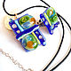 Set of jewelry made of art glass Vacation, fusing jewelry. Jewelry Sets. MyFusedGlass. Online shopping on My Livemaster.  Фото №2