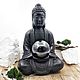 Статуя Будда из натурального камня шунгит. Статуэтки. Планета Шунгита. Интернет-магазин Ярмарка Мастеров.  Фото №2