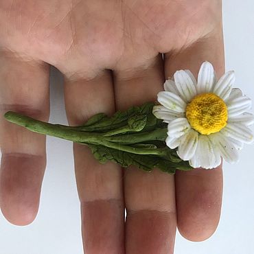 Украшения ручной работы. Ярмарка Мастеров - ручная работа Брошь Ромашка. Handmade.