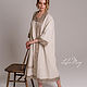 Darling linen cape with lace in beige tones, Robes, Moscow,  Фото №1